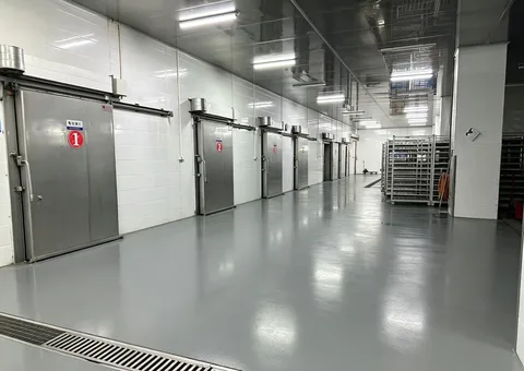 Cold storage holding frozen stock before dispatch